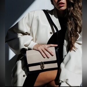 Jules Kae Mia - Chic Beige and Black Crossbody Bag